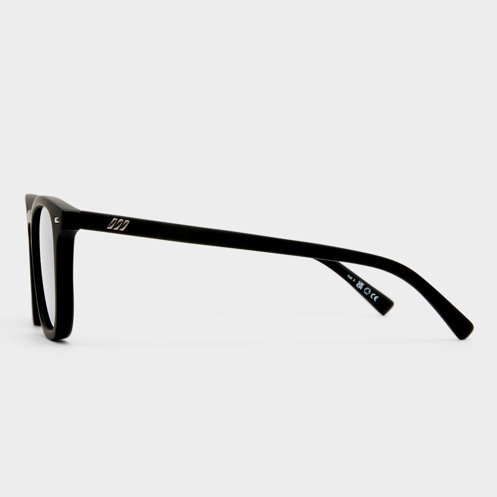No Biggie Black Rubber Uni-Sex Square Sunglasses | Le Specs