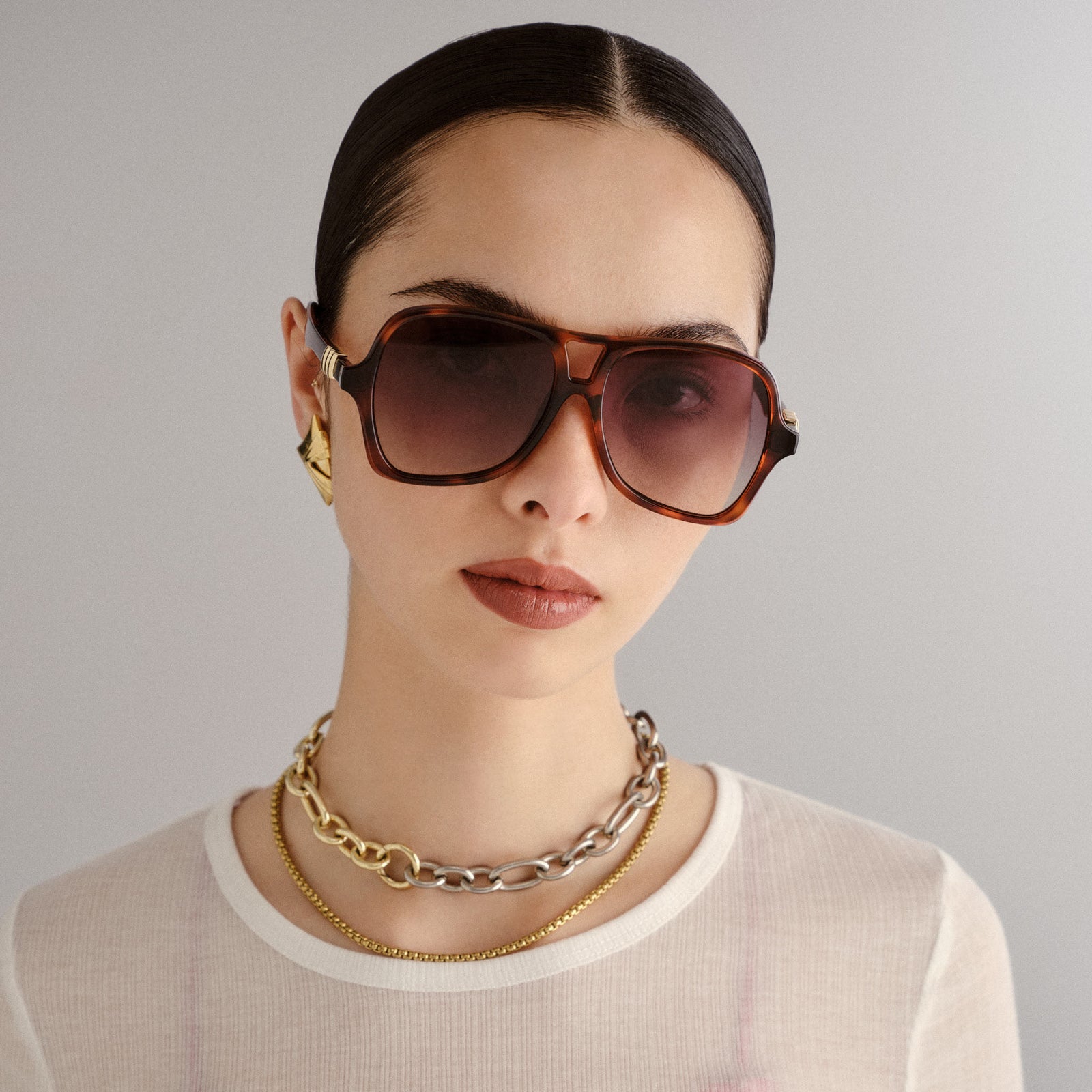 Fortune Teller Toffee Tort Female Aviator Sunglasses | Le Specs