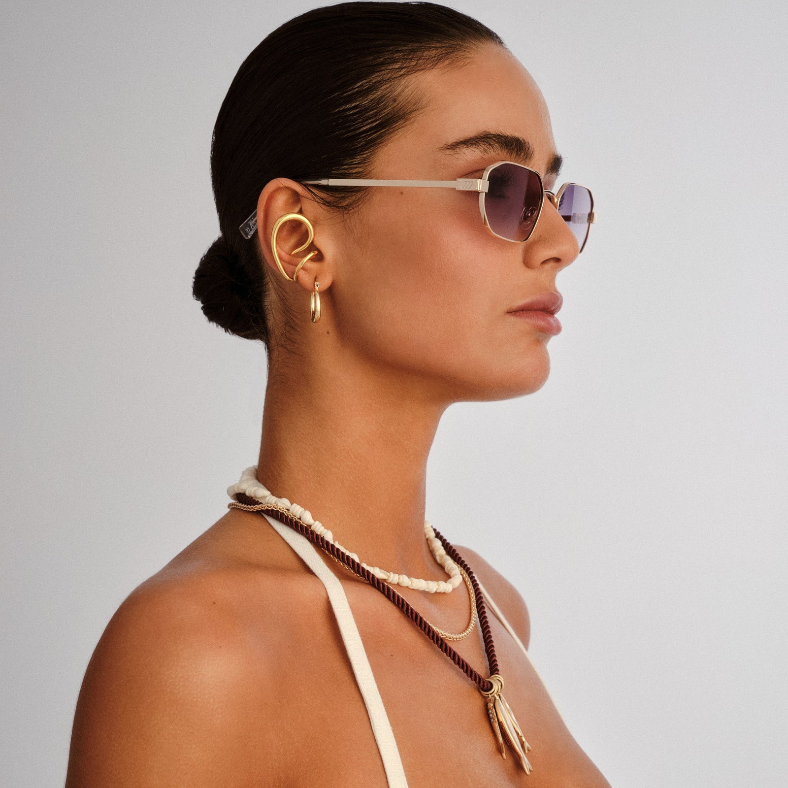 Mythic Gold Uni-Sex Square Sunglasses | Le Specs