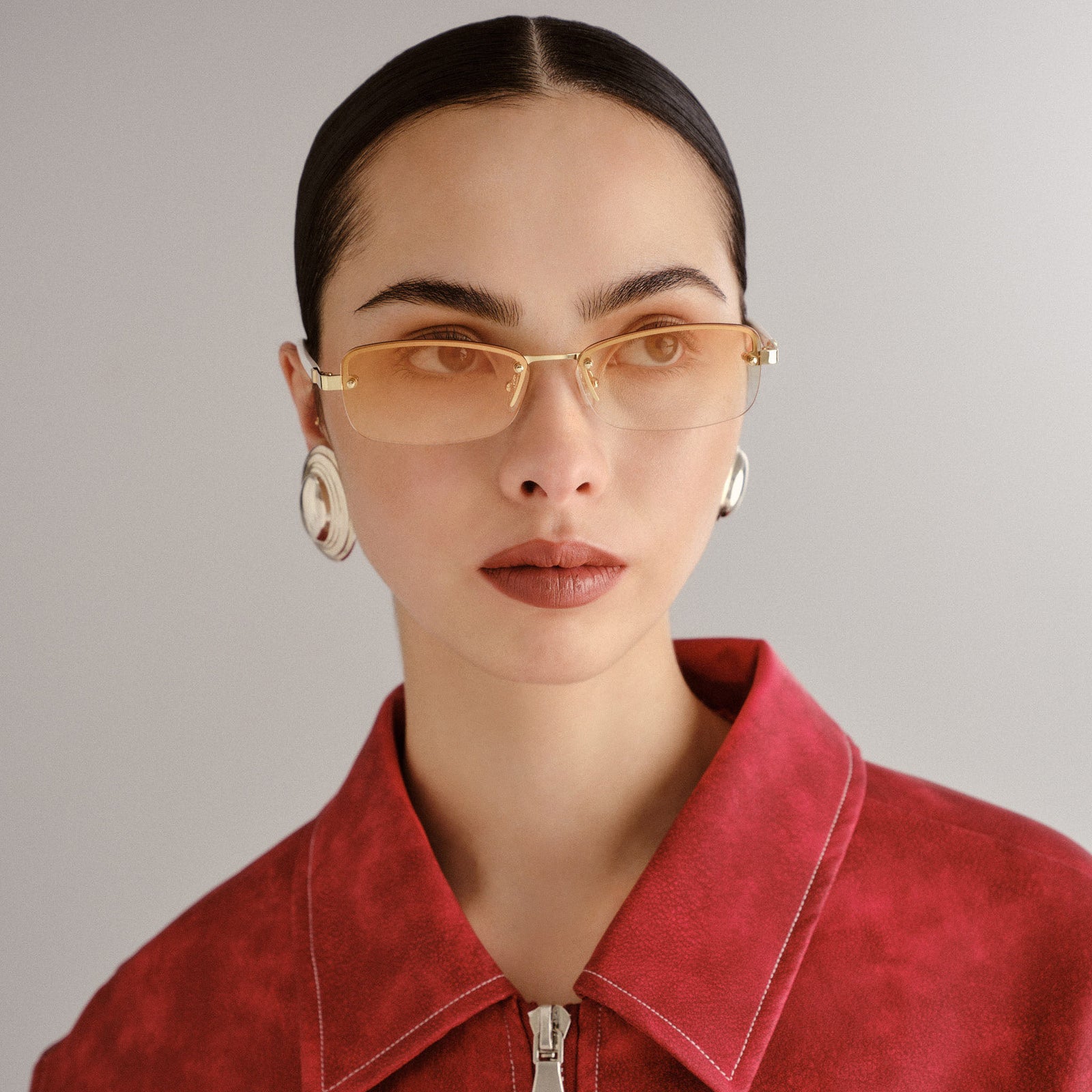 Enigmatic Gold Ivory Female Rectangle Sunglasses | Le Specs