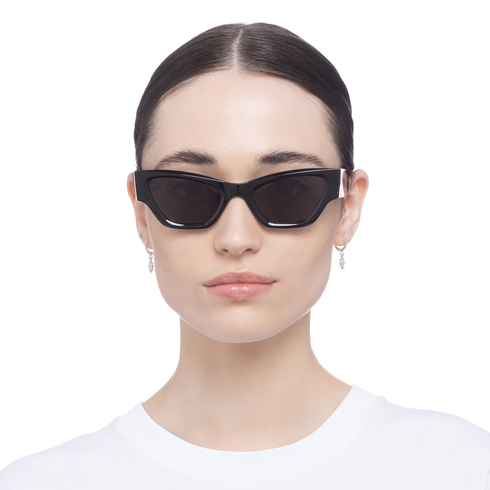 Charade Black Uni-Sex Cat-Eye Sunglasses | Le Specs