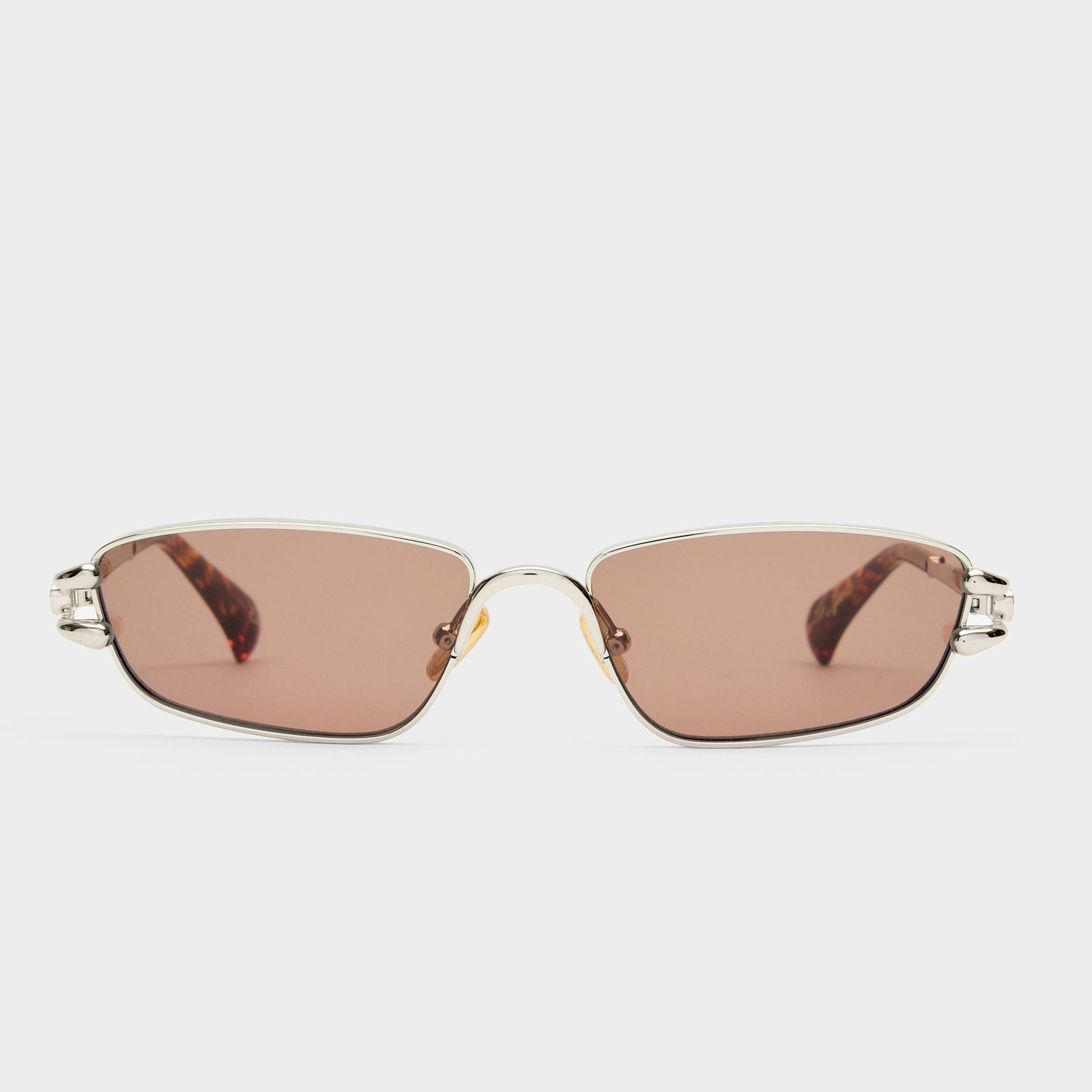 Numero Cinco Bright Silver Female Rectangle Sunglasses | Le Specs