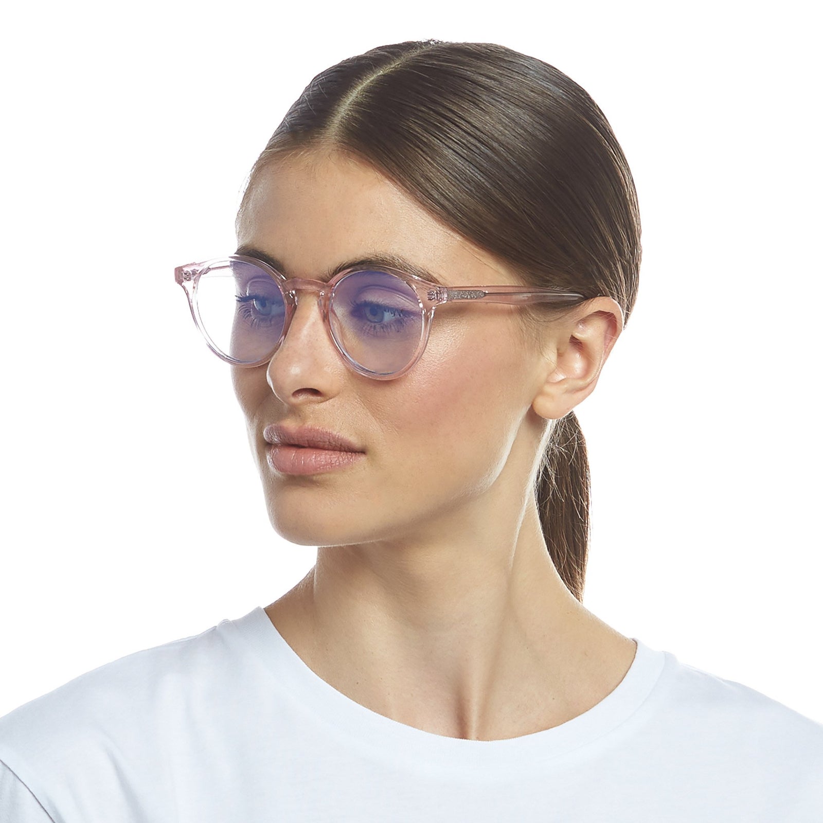 Derecha Blue Light Glasses  Stylish eyeglasses, Pink reading