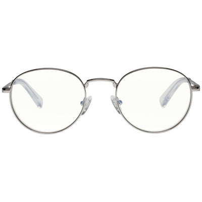 Lost Legacy Blue Light Bright Gold Uni-Sex Round Glasses | Le Specs