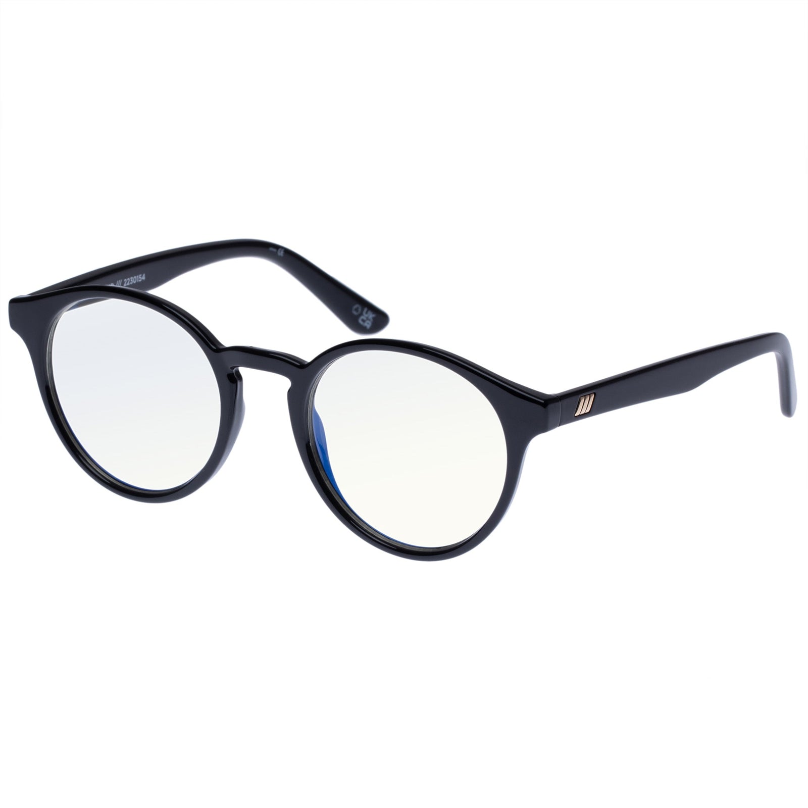 Whirlwind Blue Light Black Uni-Sex Round Sunglasses | Le Specs