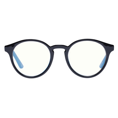 Whirlwind Blue Light Black Uni-Sex Round Sunglasses | Le Specs