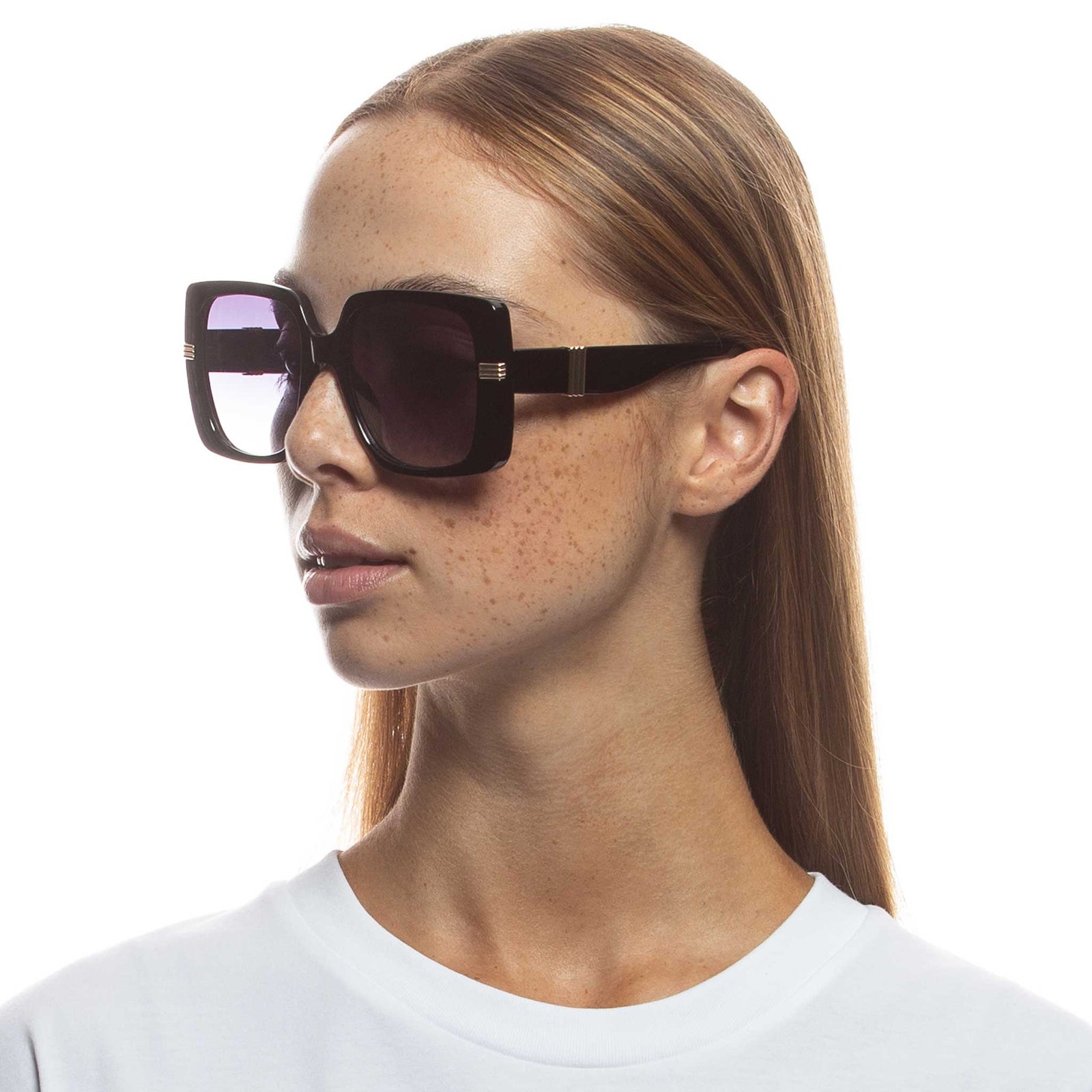 Le Specs Phoenix Ridge 55mm Gradient Square Sunglasses Black