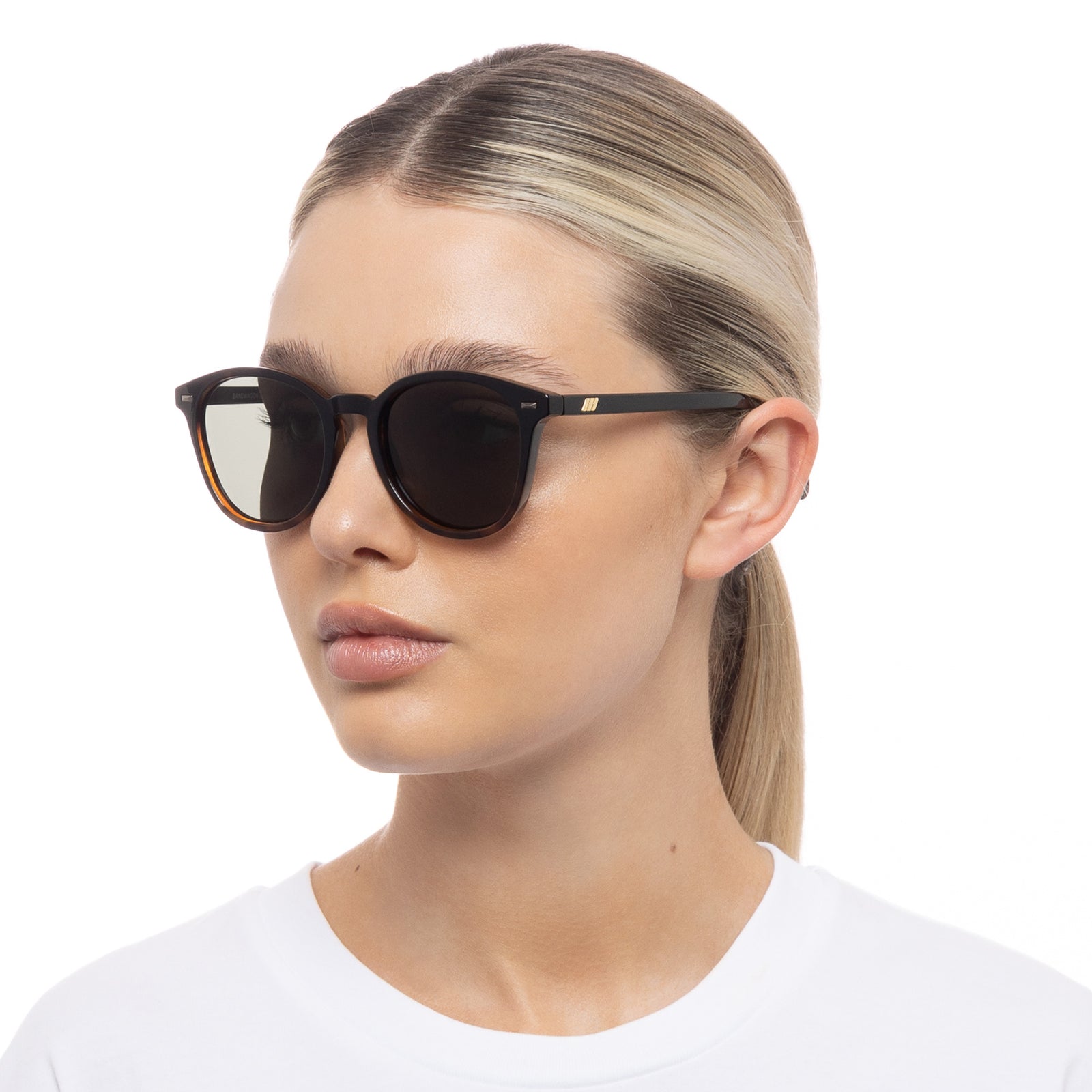 Bandwagon Black Tort Uni-Sex Sunglasses | Specs Round Le