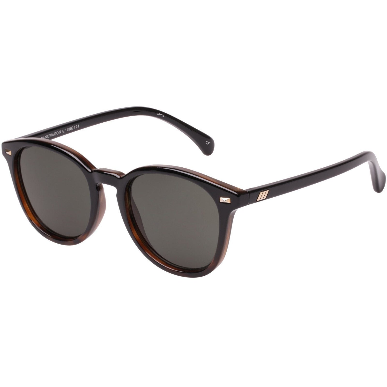 Bandwagon Black Tort Uni-Sex Round Sunglasses Specs Le 