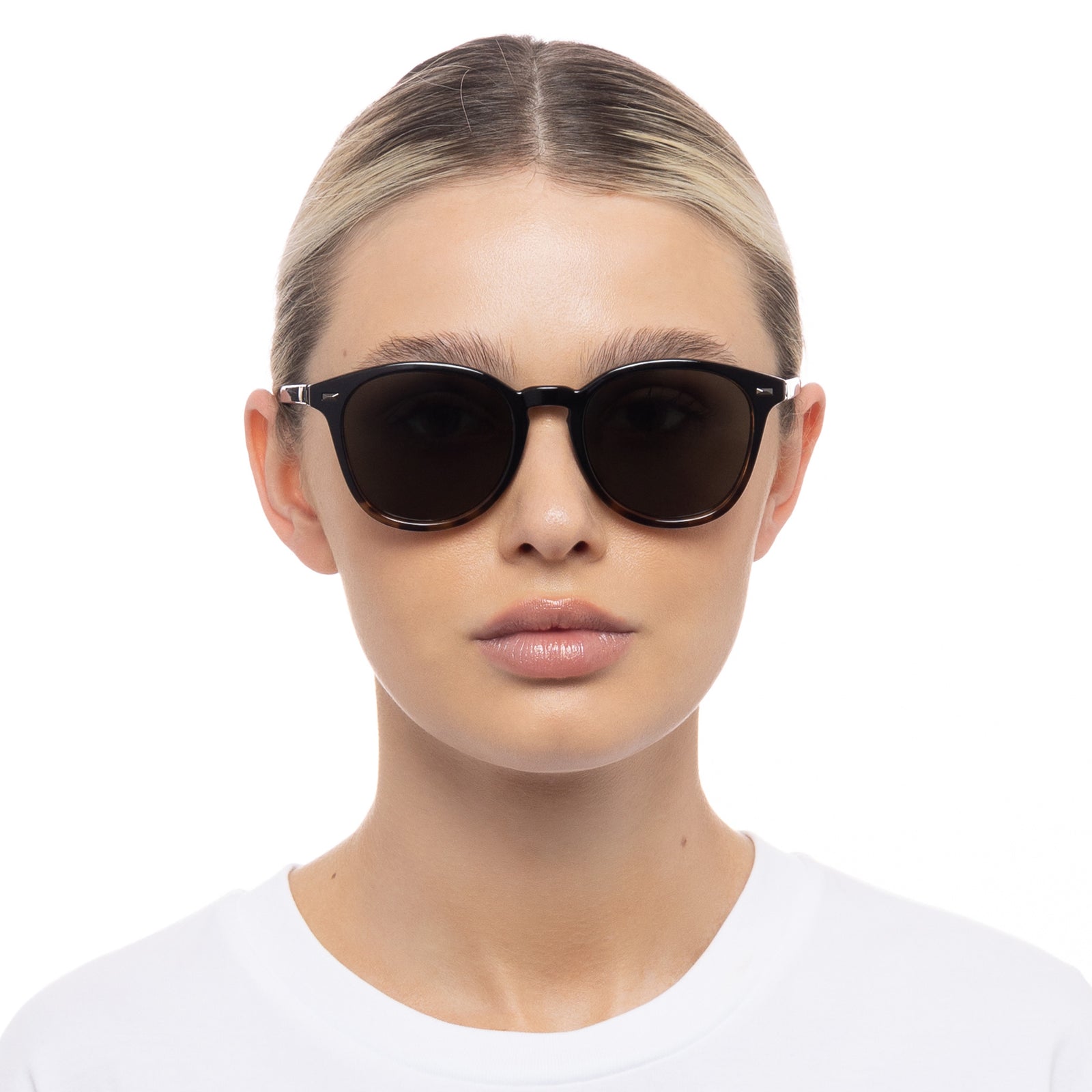 Bandwagon Tort Sunglasses Round Le Specs Uni-Sex Black |
