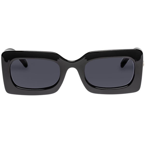 Oh Damn! Black Uni-Sex Rectangle Sunglasses | Le Specs