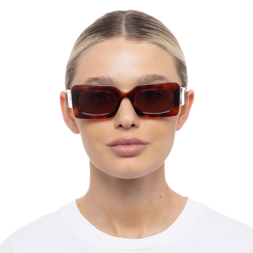 Oh Damn! Toffee Tort Women's Rectangle Sunglasses | Le Specs