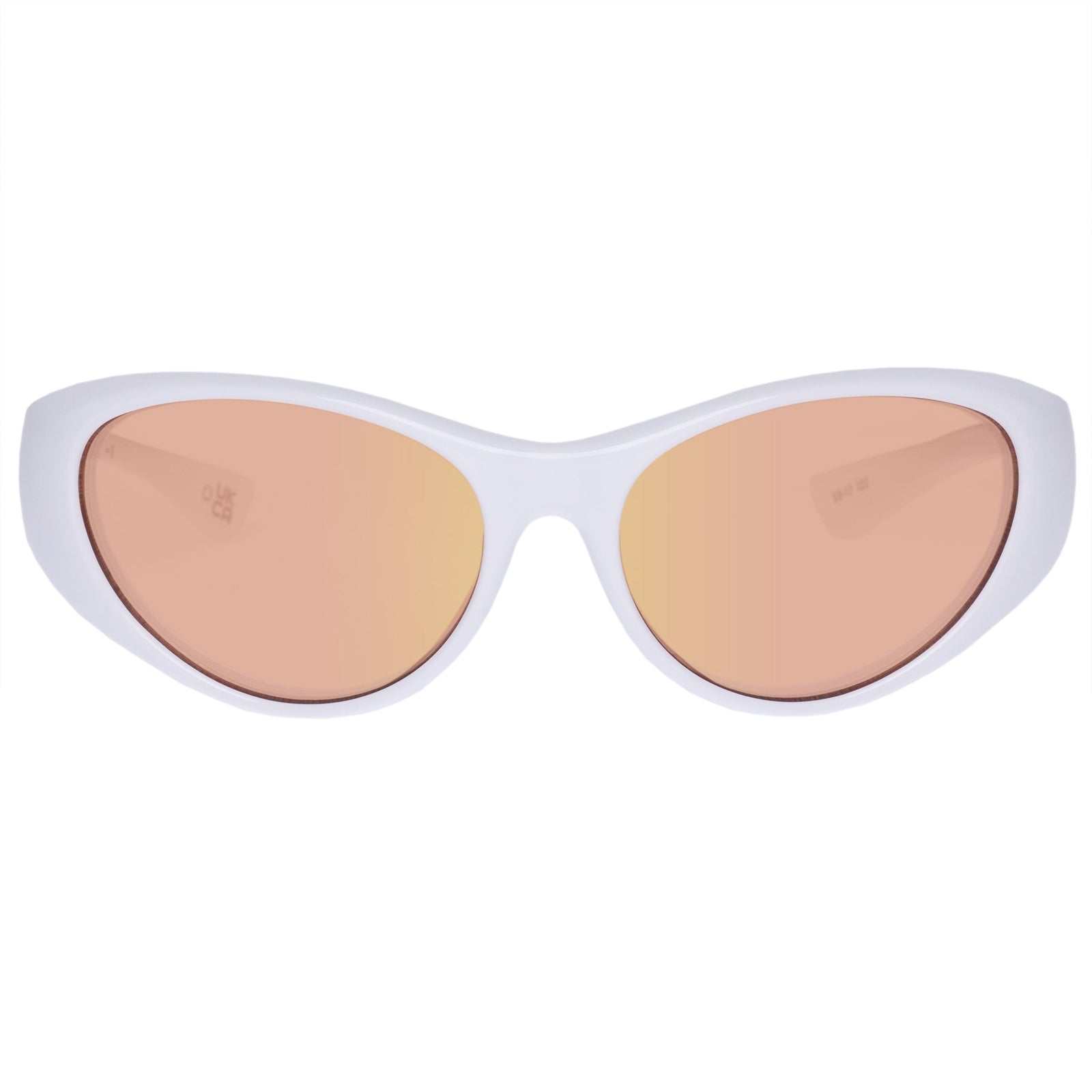 Le Specs Dotcom Wraparound Sunglasses with Mirrored Lens in White