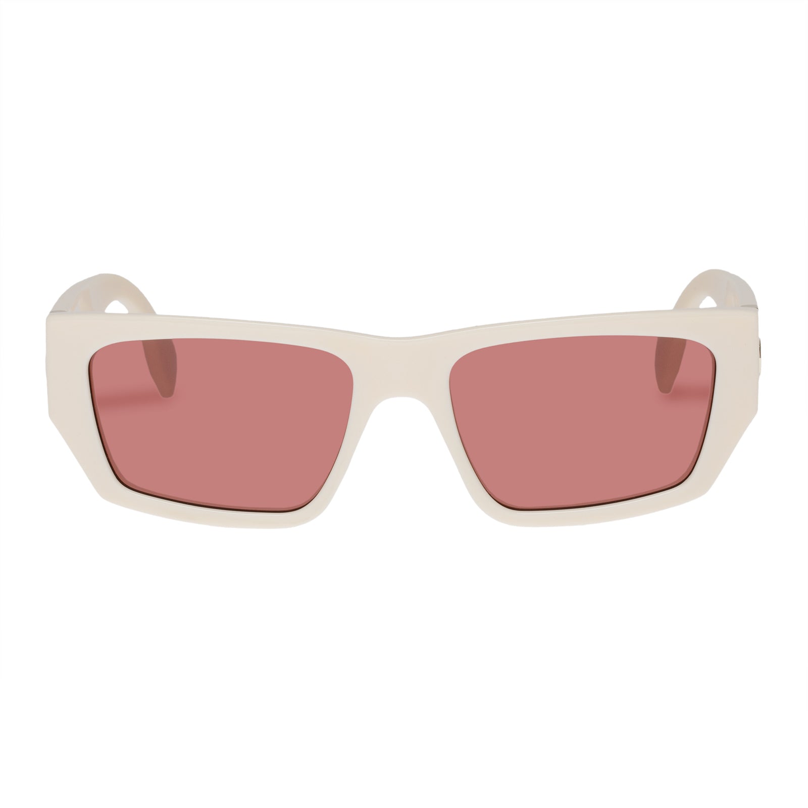 Bizarro Bright Gold Clear Uni-Sex Rectangle Sunglasses | Le Specs