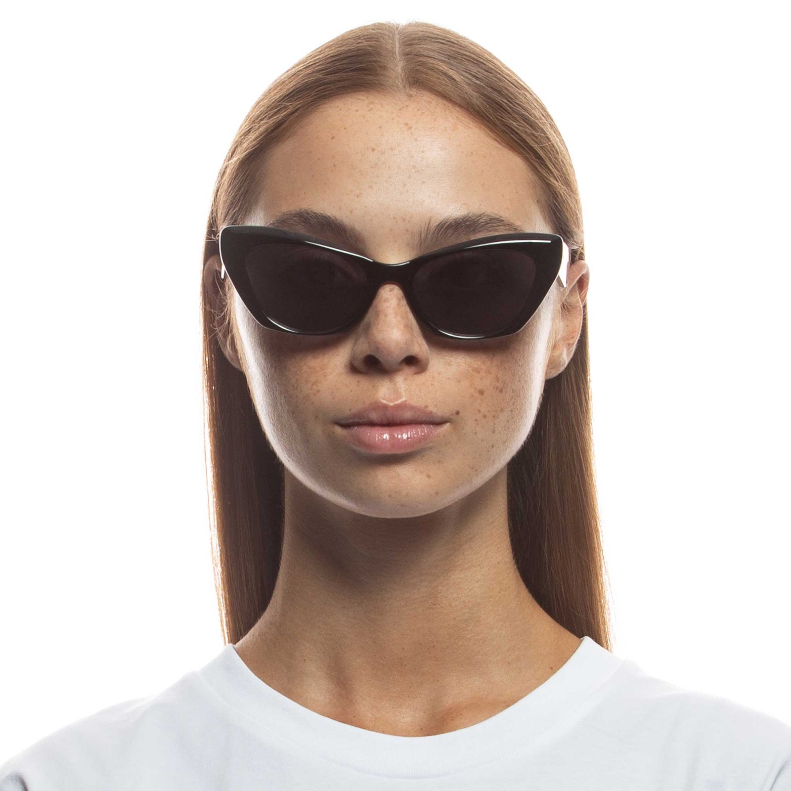 Women's Black Lens Gold Cateye Sunglasses